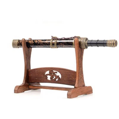 Wenge Martial Arts Tai Chi Sword Holder Stand Samurai Sword Katana Tanto Rack