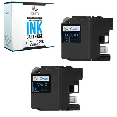 2PK LC201 Cyan Ink for Brother MFC-J460DW J480DW J485DW J680DW J880DW J885DW