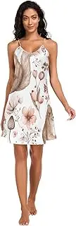 [RPLIFE] Cute Squirrel Slips for Women, Sexy V Neck Spaghetti Strap Nightgown, S-XXL