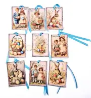 9-Easter-Vintage-Spring-Ephemera-Junk Journal-Linen Cardstock-Gift-Hang-Tags