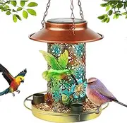 Solar Bird Feeder, Multicolor Bird feeders for Outdoors Hanging,Solar Lantern Humming Birds feeders for Garden Outside Decoration (Multicolor)