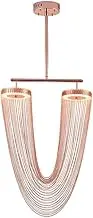 CJLWSLCO Light Luxury Italian Pink Tassel Chain Chandeliers Bedroom Living Room Dining Room Villa Floor Decoration Hanging Lamp LED Strip Light Source Pendant Lightled Modern Simple Household Lighting