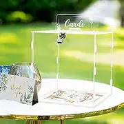 Wedding Card Box for Wedding Reception Clear Acrylic Blank Wedding Card Box for Reception, Party, Wishing Well, Money Box Holder, Graduation Decorations