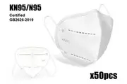 50pcs KN95 N95 Face Masks 5 PLY Certified Disposable Respirator Protective Breathable White