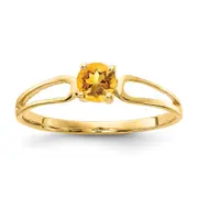14K Yellow Gold 4mm Citrine ring