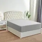 5PC Split Sheet set 1000TC Cotton Split King 2x Long single Fitted Silver Solid