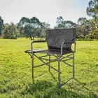 Director's Chair with Side Table - Black Camping Chair Foldable Cup Holder Mobil