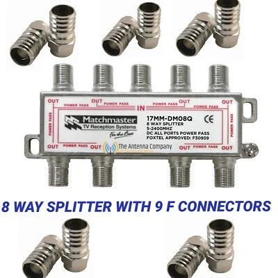 tv antenna splitter 8 way industry standard quality f type quality foxtel 9 FS