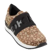 DKNY WOMENS TENNIS SHOE BROWN MARLI SLIP ON SNEA ,K3190976 BLK/CHI