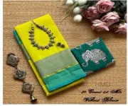 High quality chettinad cotton saree-Green with Blue colour-80 thread count saree