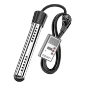 Electric Submersible Water Heater 3000/2500/2000/1500w Swimming Pool Rapid Heating Heating Rod Intelligent Timing -bp black EU2000W