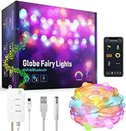 Smart Outdoor String Lights for Outside, 33Ft Patio Lights with 66 Dimmable LED Bulbs, Waterproof, App Control, Compatible with Alexa, RGBCWIC Color Changing LED String Light for Patio, Backyard