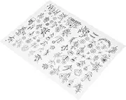 DOITOOL 1Sheet Water Soluble Embroidery Stabilizer Sheet Dissolving for Machine Embroidery with Pre Printed Patterns Sticky Stabilizer for Easy DIY Projects