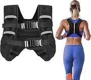 8KG Weighted Vest with Two Adjustment Straps for Men Women, Weight Vest with Reflective Stripes for Workout, Strength Training, Running, Fitness, Muscle Building, Weight Loss