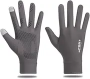 [Generic] Summer Protection Gloves, Screen Gloves for Men Women Breathable Gloves for Driving Cycling Riding Golfing Workout (Grey, S)
