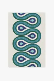 120' x 185' | Machine Washable Runner Rug | Kid & Pet Friendly | Indoor Rug | Jonathan Adler Milano Peacock Tufted Rug | Ruggable