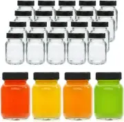 2Oz Mason Jars Set of 48,Glass Spice Jars with Black Lids,Small Mason Juice Bot