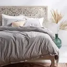 Anthropologie Alterra Pure Organic Percale Sheet Set Pebble Gray Size Twin NIB