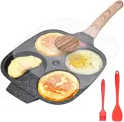 Fried Egg Pan, Egg Frying Pan With Lid Nonstick 4 Cups Pancake Pan Aluminium All