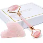 NEW Jade Roller & Gua Sha,Face Roller, Facial Beauty Roller Skin Care Tools PINK