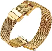 [GBAGVSYK] Quick Release Stainless Steel Woven Mesh Watch Band 10mm 12mm 14mm 16mm 18mm 20mm 22mm Stainless Steel Quick Release Metal Mesh Band Flat Head Universal Pin Buckle Watch Band Replacement Band