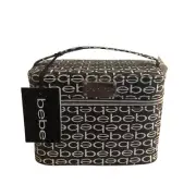 BEBE BLACK TRAVEL COSMETIC VANITY CASE WITH 2- 1.6 OZ/50ml TOILETRY BOTTLES NEW
