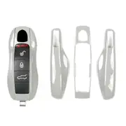 unbrand Key Case Cover Shell for Porsche 718 911 Panamera Cayenne Macan Boxster Cayman Remote Control Fob Cover(Old Version) Silver Gray