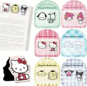 12Pcs Cute Magnetic Bookmarks Kawaii Cartoon Anime Kitty Melody Cinnamon Book Markers Page Clips School Office Stationery Supplies Gift for Kids Students Reading Lovers Bookworm Reader