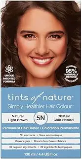 Tints of Nature 5N Natural Light Brown Permanent Hair Dye, Nourishes Hair and Covers Greys, Ammonia-Free, 130ml