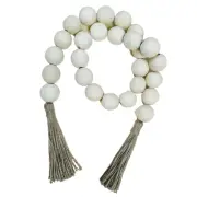 51in Bead Garland with Tassels for Rustic Farmhouse Decor Ornament Gift