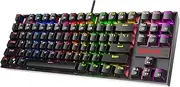 Redragon K552 Mechanical Gaming Keyboard 60% Compact 87 Key Kumara Wired Cherry MX Blue Switches Equivalent for Windows PC Gamers (RGB Backlit Black)
