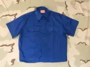 Vintage USGI Jacket Convalescent Hospital Shirt Blue NSN 6532-00-299-8076 Large