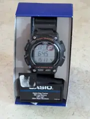 Casio Men's Watch Digital Step Tracker 100m Water Resistant CAS139