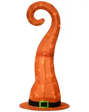 National Tree Company 34in Pre-Lit Orange Witchs Hat Decoration