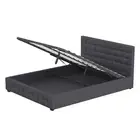 Milano Decor Eden Gas Lift Bed - Dark Grey King Single fabric,linen,plywood King