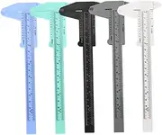 HONITANO 5Pcs Eyebrow Measuring Caliper Plastic Ruler for Accurate Brow Measurement Lightweight and Durable Eyebrow Tools Grey for Salon and Home