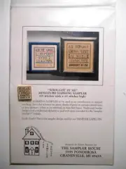 The Sampler House WROUGHT BY ME Sampler Cross Stitch Pattern Chart & Lapel PIN
