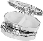 2pcs Box Medication Containers for Personal Use Reusable Cases Capsules Container Pp Silver Iron Medication Organizer