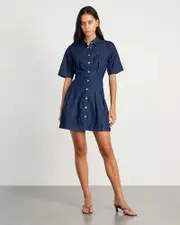 [Jag] Jag Women's Loe Denim Corset Dress In Dark Wash Navy Size 14 14 Navy