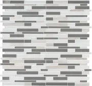 MSI SMOT-SGLSIL-GRACLI4MM 12" x 12" Linear Mosaic Wall Tile - - Gray Cliff