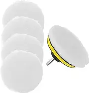 ASAKKURA 1 Set Wool Buffing Pads for Electric Drill Pure Wool Polishing Discs Compatible with Various Machines for Car Waxing and Furniture Refinishing