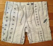NWT Girl's Old Navy White Linen/Rayon Shorts with Blue Geometric Design- Size 6