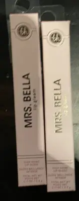 Lot Of 2 Mrs. Bella Lip Gleam Golden Peach High Shine Lip Gloss .11 Oz Free Ship