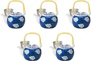 Set of 5, Dami Floor Plan Flower No. 4 Earthen Bottle [6.8 x 5.2 x 4.3 inches (17.3 x 13.2 x 11 cm), 720cc | Setomonohonpo Dobin, Made in China