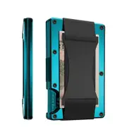 Nevenka Slim Wallet for Men Aluminum RFID Blocking Front Pocket with Money Belt-Green