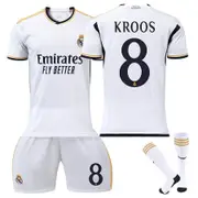 Nevenka Real Madrid Home Jersey KROOS. #8 Soccer Jersey Kids Adult 3Pcs Jersey Kits