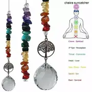 Chakra crystal suncatcher tree of life suncatchers car mirror crystals