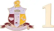 [Desert Cactus] Kappa Alpha Psi Lapel Pin KAP Yo Nupe D9 Divine 9 Cross Over Initiation Enamel Fraternity Formal Wear Blazer Jacket (Line Number Pin Set - #1), Metal, no gemstone