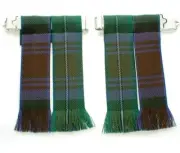 TARTAN KILT FLASHES ISLE OF SKYE FRINGED WORSTED WOOL SOCK HOSE MADE IN SCOTLAND