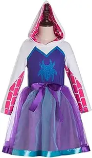Ruikajia Spider Gwen Inspired Costume, Ghost Spider Hoodie, Spider Gwen Cosplay, Halloween Costume, Spider Girl Dress